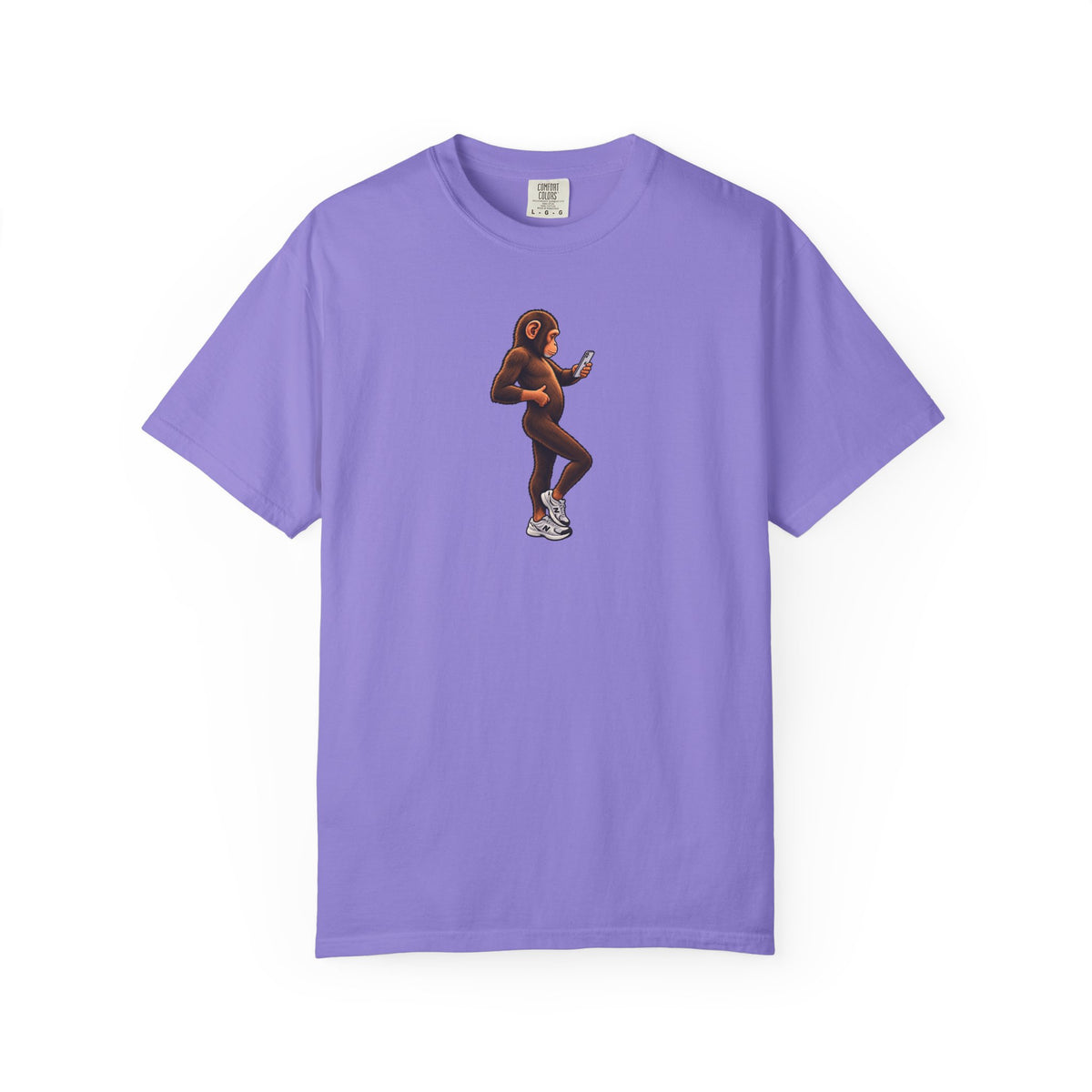 Little Monkey Holding Phone Graphic T-Shirt