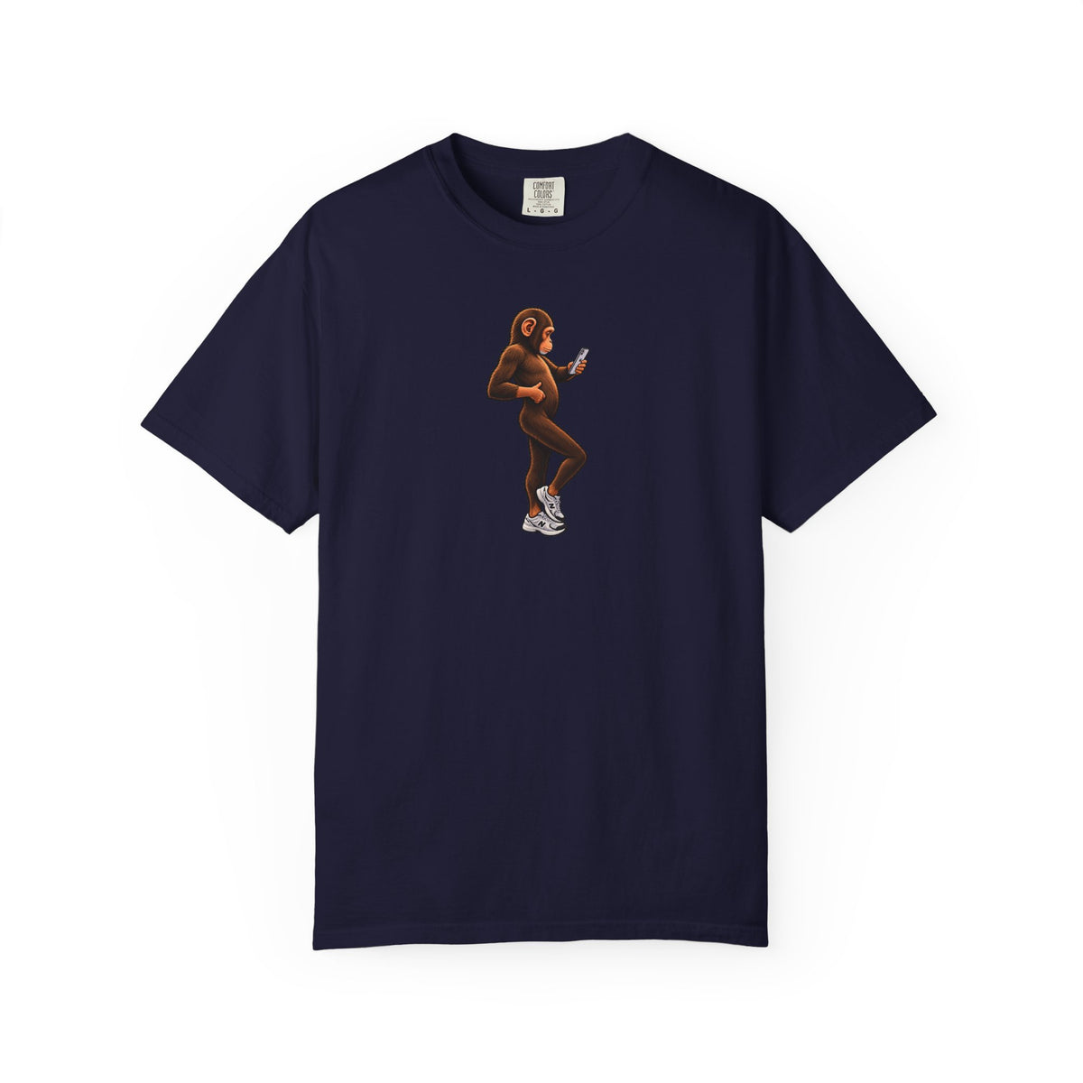 Little Monkey Holding Phone Graphic T-Shirt