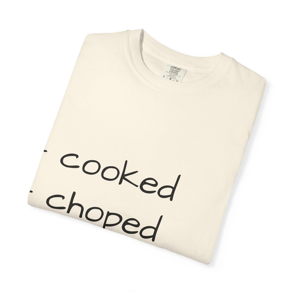 T-Shirt — "cooked • choped • unc" Minimalist List Graphic Tee