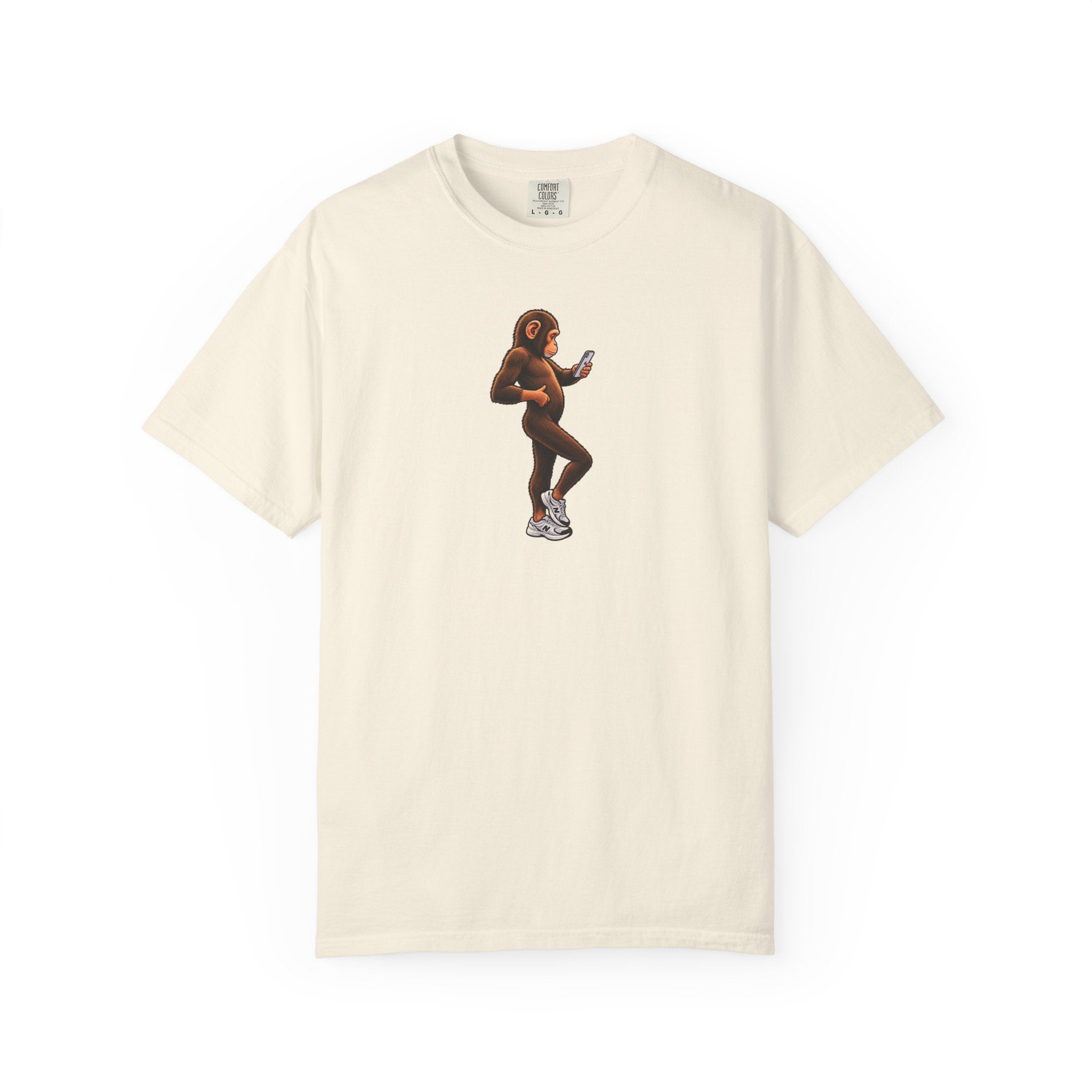 Little Monkey Holding Phone Graphic T-Shirt
