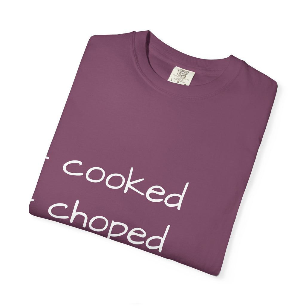 T-Shirt — "cooked • choped • unc" Minimalist List Graphic Tee