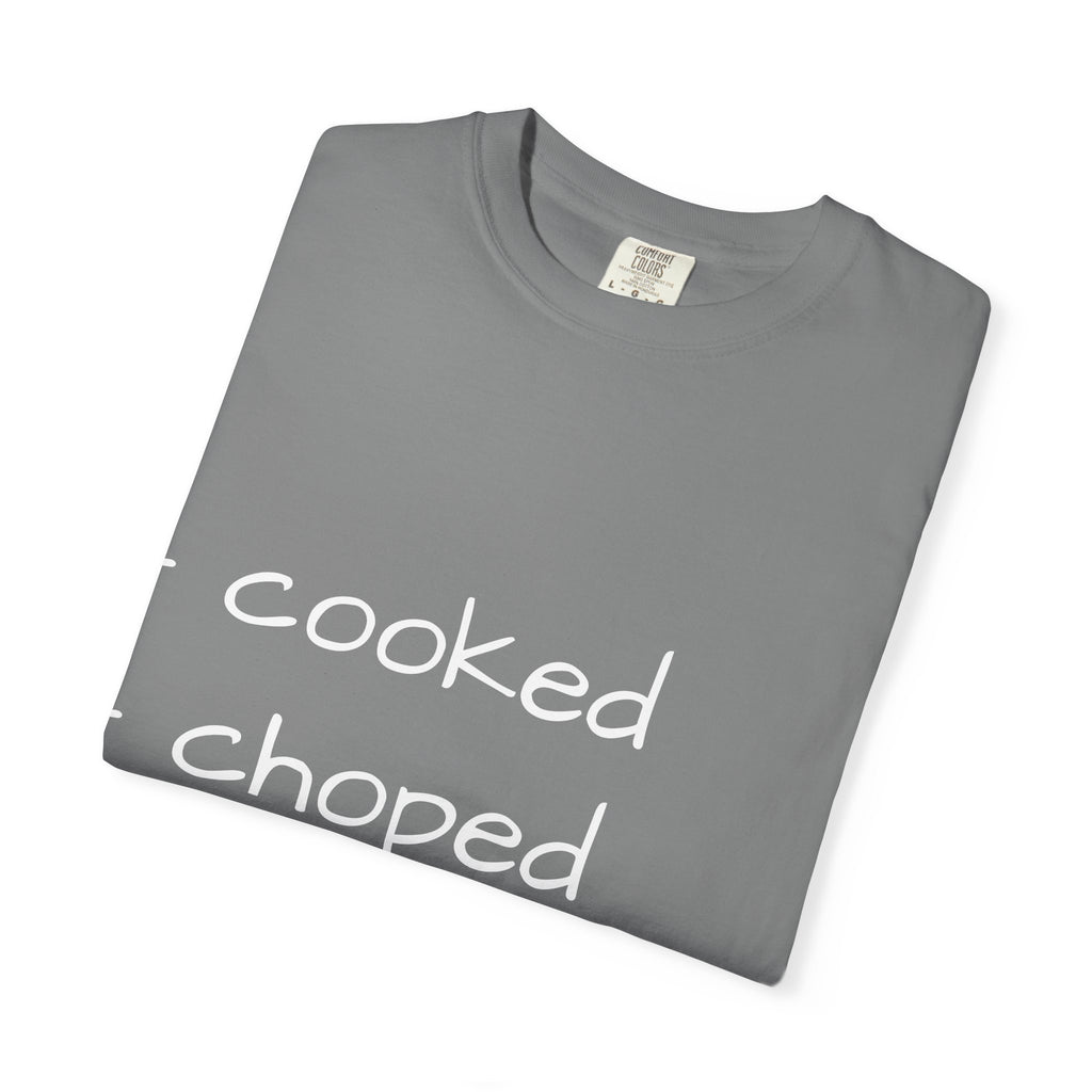 T-Shirt — "cooked • choped • unc" Minimalist List Graphic Tee