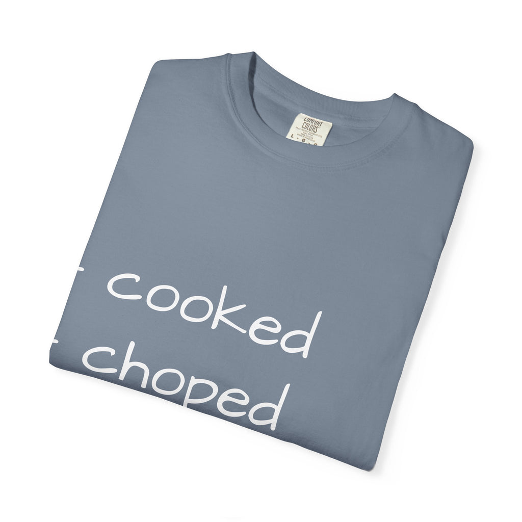 T-Shirt — "cooked • choped • unc" Minimalist List Graphic Tee