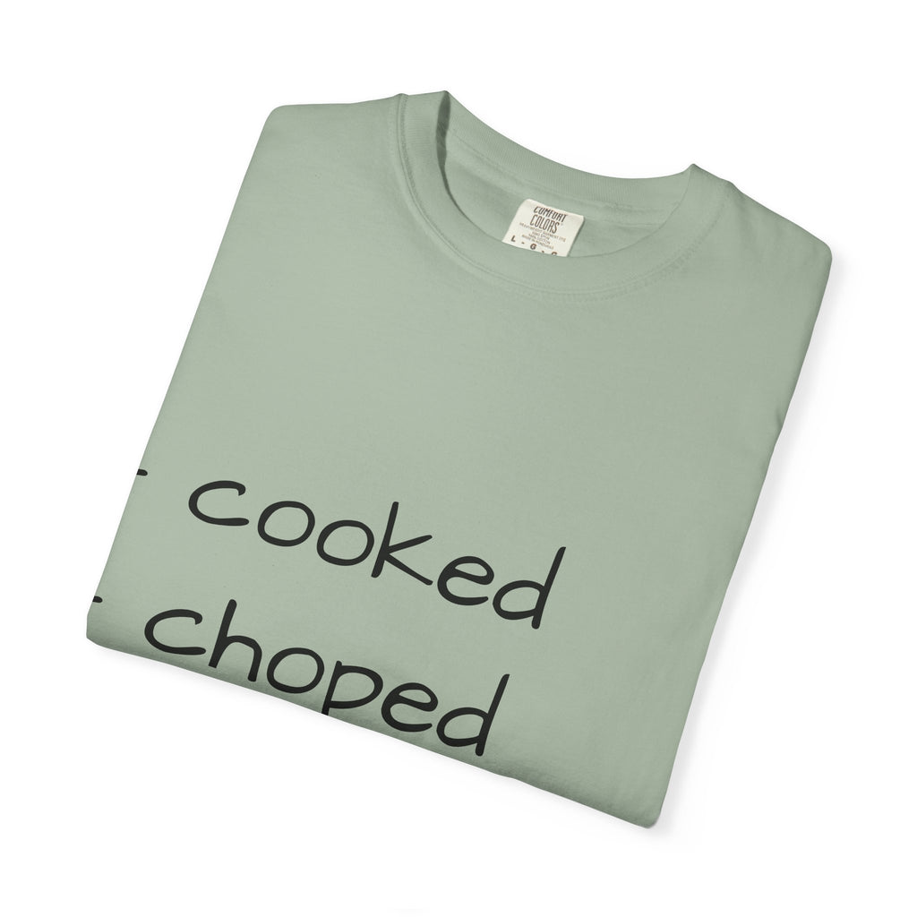 T-Shirt — "cooked • choped • unc" Minimalist List Graphic Tee