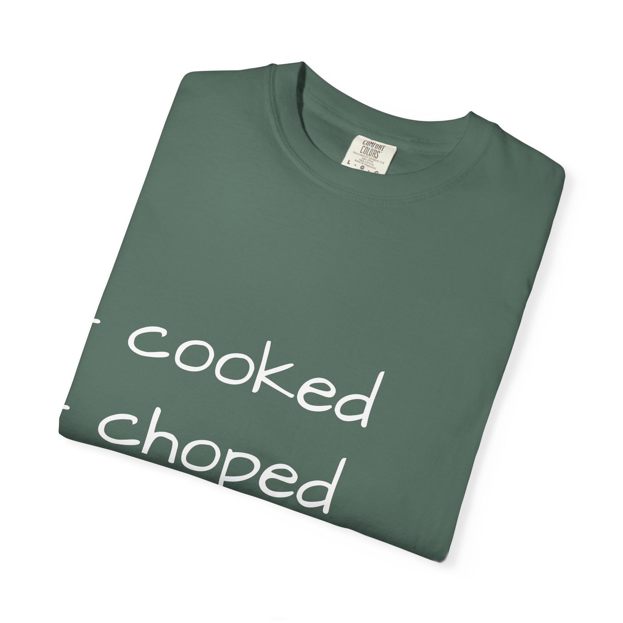 T-Shirt — "cooked • choped • unc" Minimalist List Graphic Tee