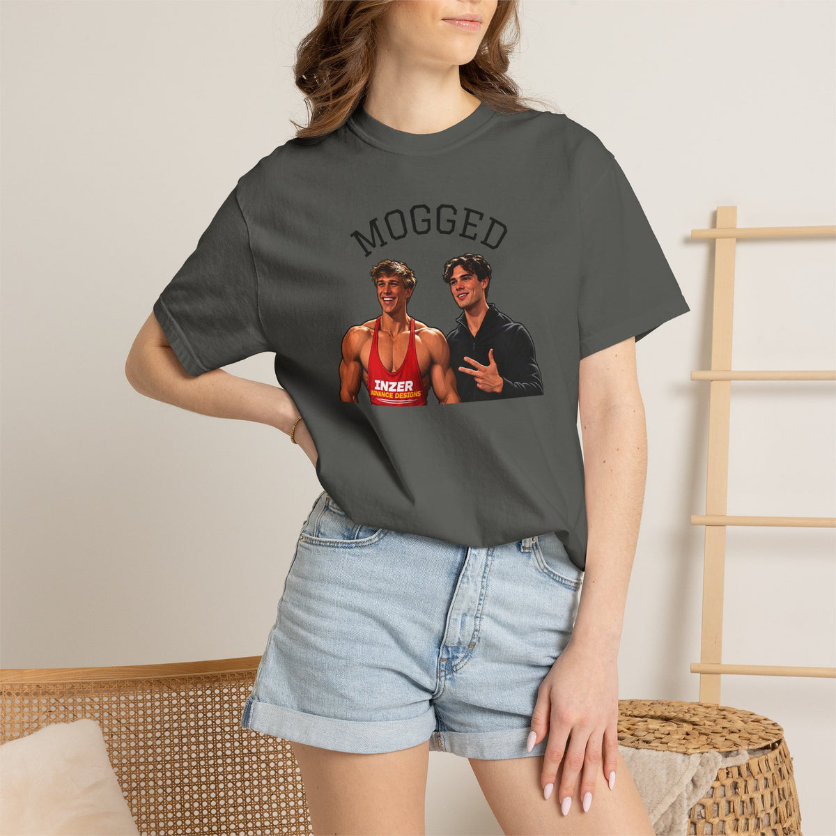 Looxmaxer Frame Mog Tee-Shirt - MOGGED Graphic Tee