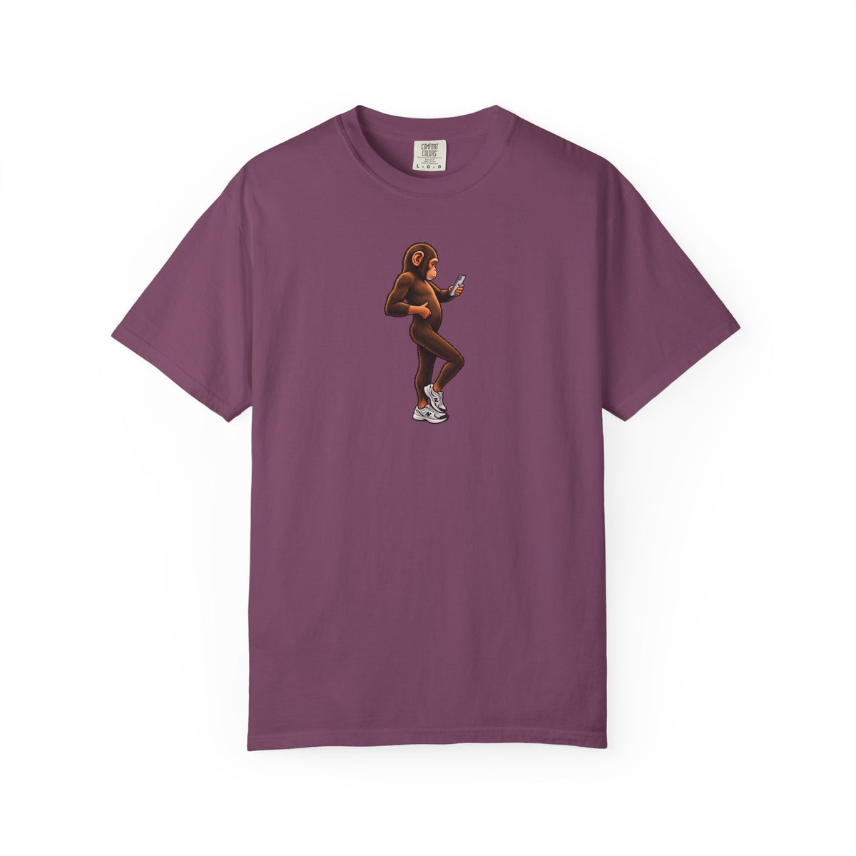 Little Monkey Holding Phone Graphic T-Shirt