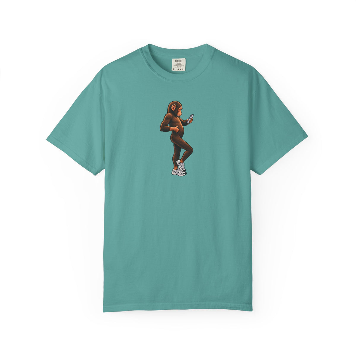 Little Monkey Holding Phone Graphic T-Shirt