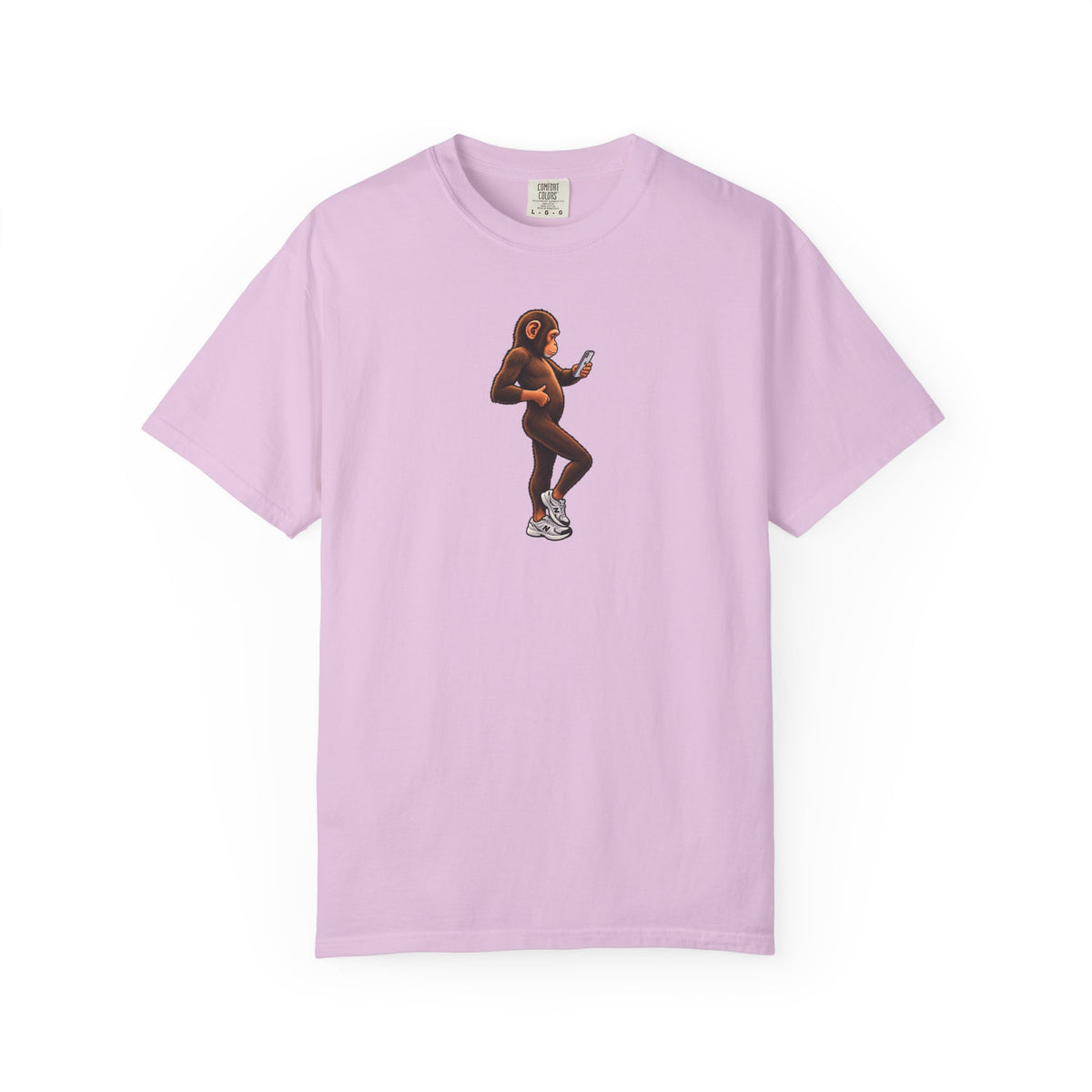 Little Monkey Holding Phone Graphic T-Shirt