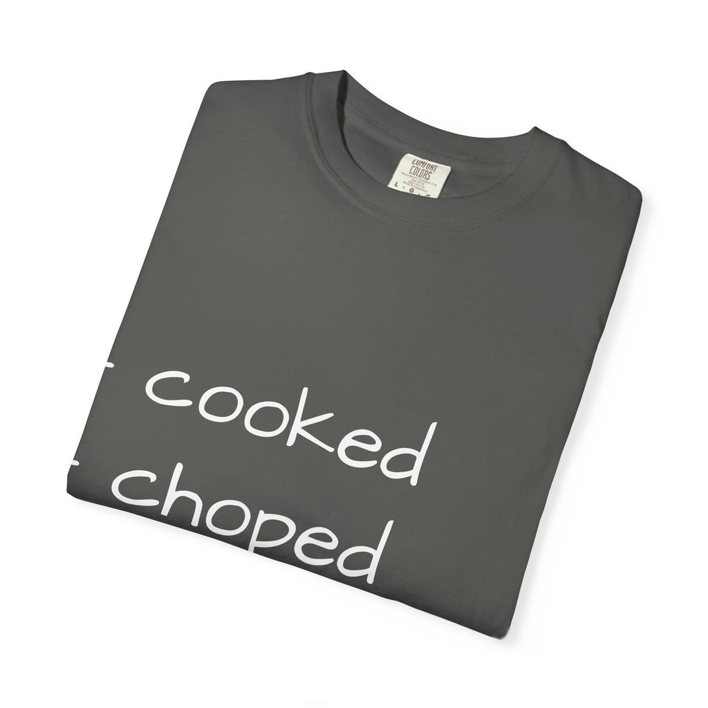 T-Shirt — "cooked • choped • unc" Minimalist List Graphic Tee