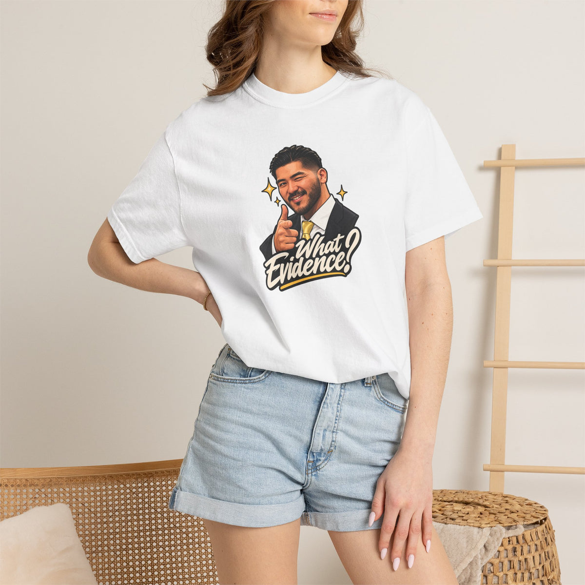 What Evidence? Graphic T-Shirt – Vintage Host Face Design