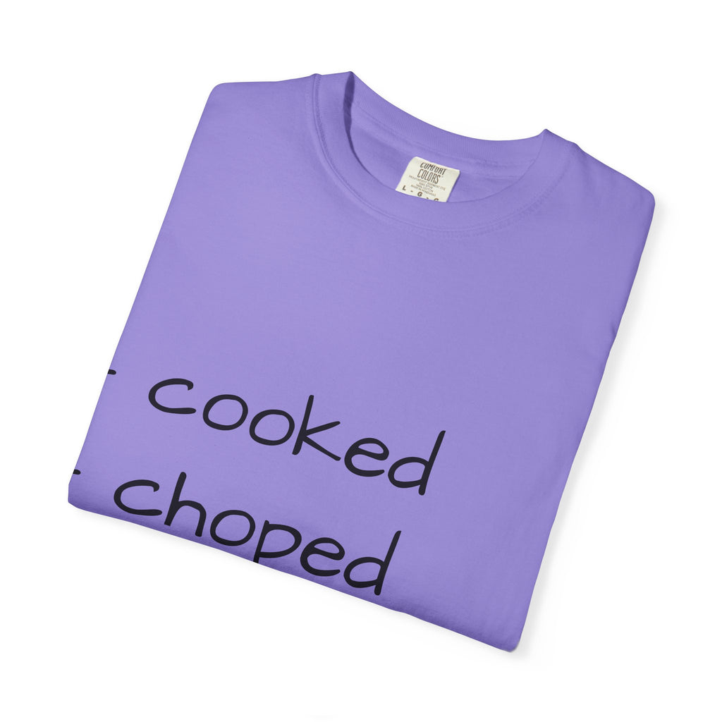 T-Shirt — "cooked • choped • unc" Minimalist List Graphic Tee