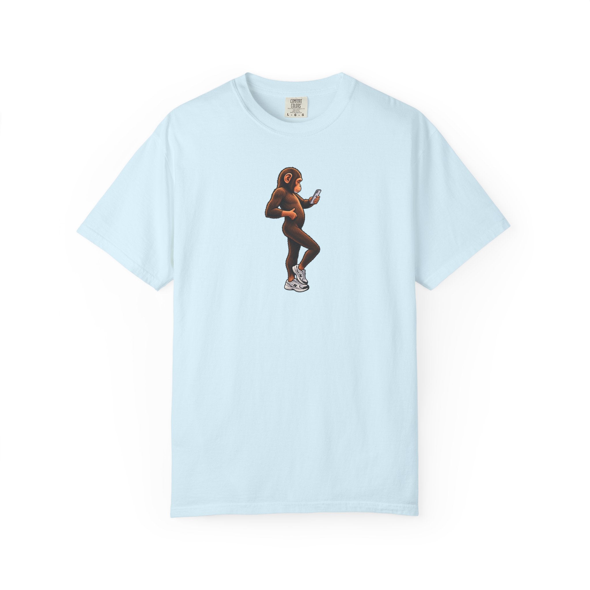 Little Monkey Holding Phone Graphic T-Shirt