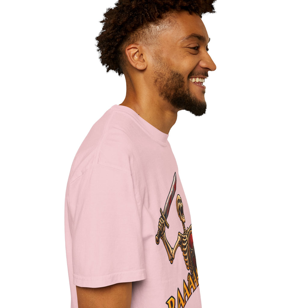 Skeleton Warrior T-Shirt — "RAAAAAH!!!" Sword & Shield Graphic