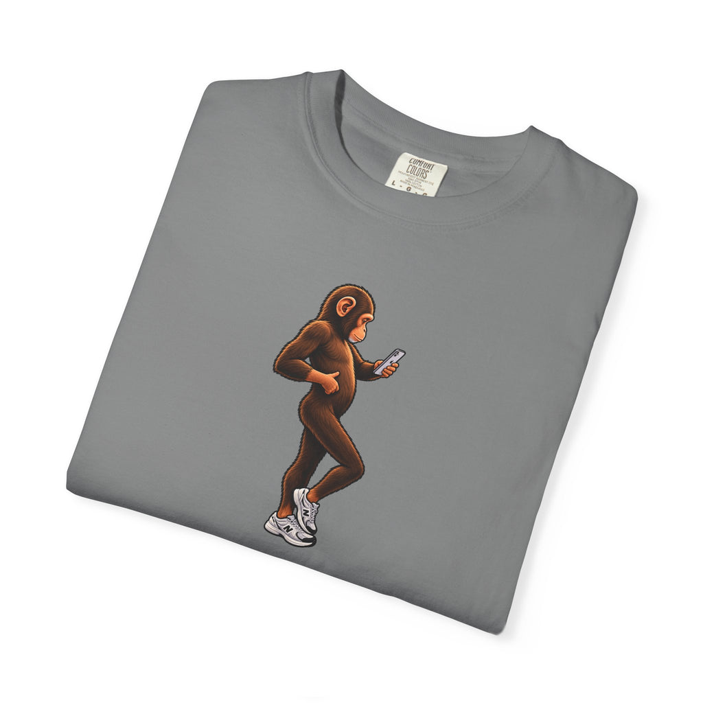 Little Monkey Holding Phone Graphic T-Shirt