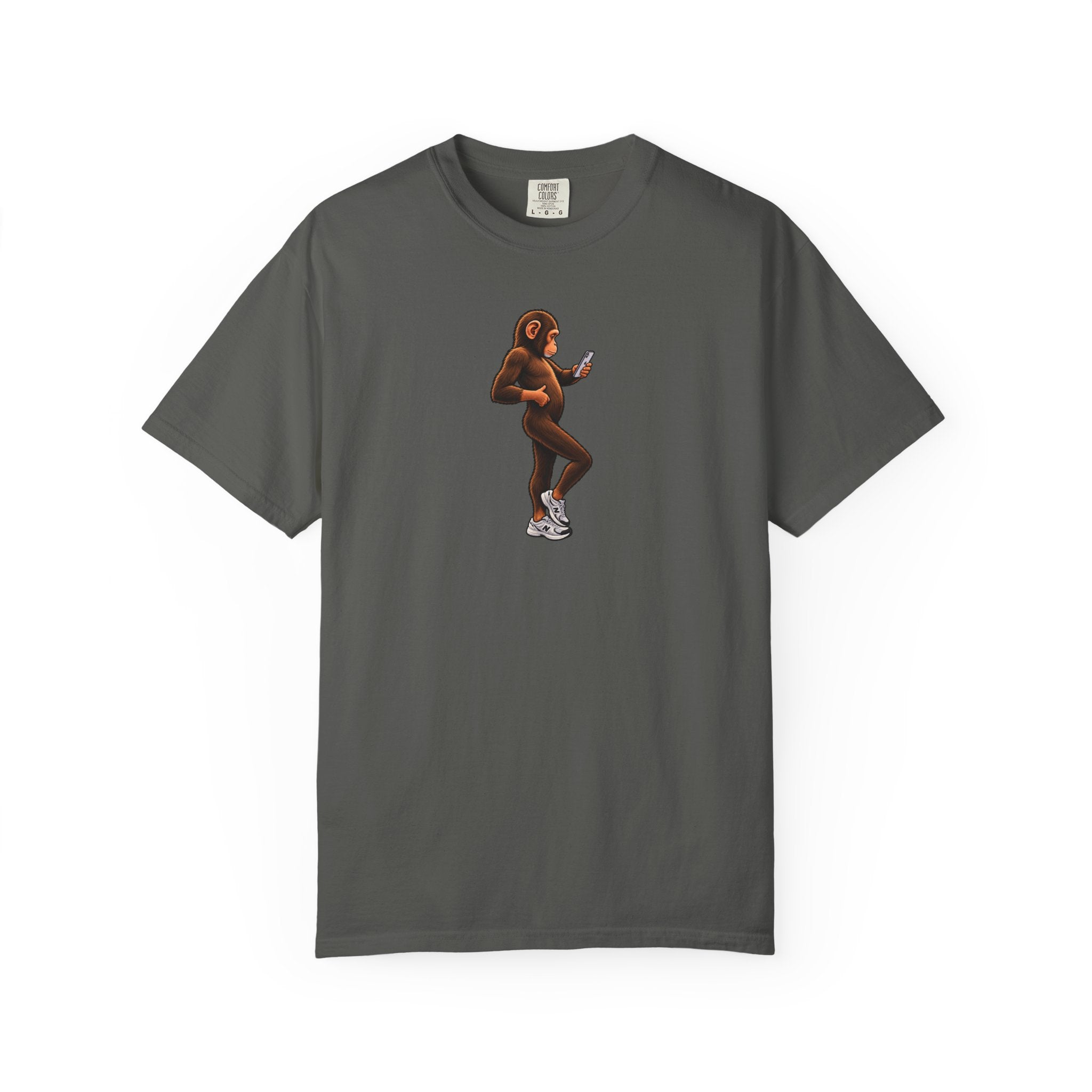 Little Monkey Holding Phone Graphic T-Shirt
