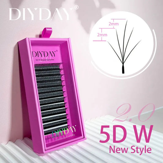 DIYDAY 5D W Shape Eyelash Extensions: Versatile Lengths for Natural, Soft, and Easy Fan Lashes! - ChoppedShop