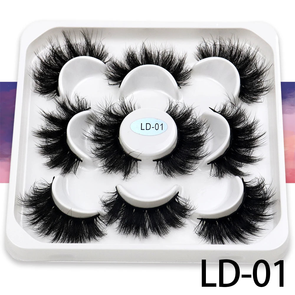 5 Pairs 25mm 3D Mink Eyelashes - ChoppedShop