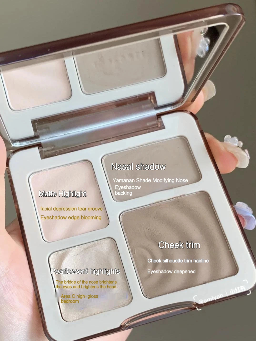 "Judydoll Facial Highlighter Makeup Palette: Matte Shadows & Shimmer Powders for Brightening and Contouring"