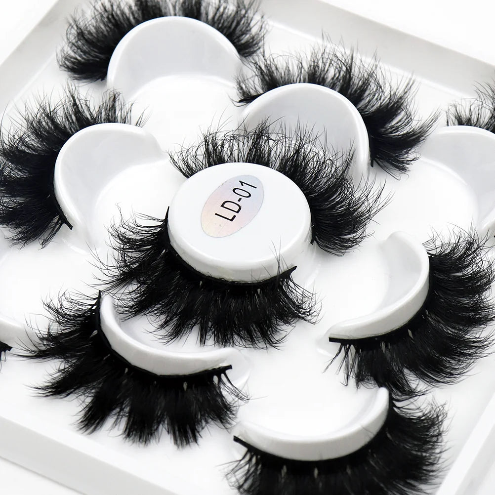 5 Pairs 25mm 3D Mink Eyelashes - ChoppedShop