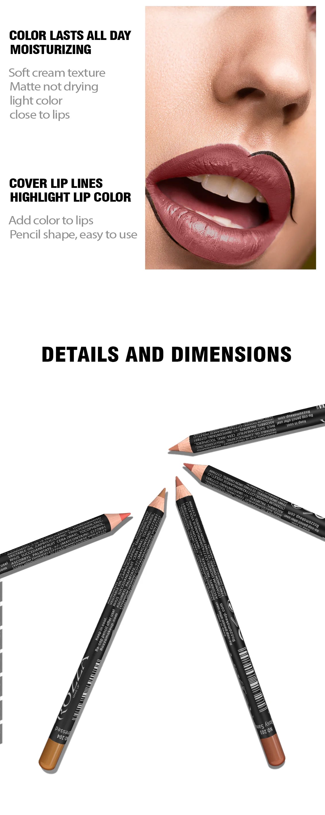 14-Color Nude Matte Lipstick Pencil - Long-Lasting Waterproof Lip Liner with High Pigment