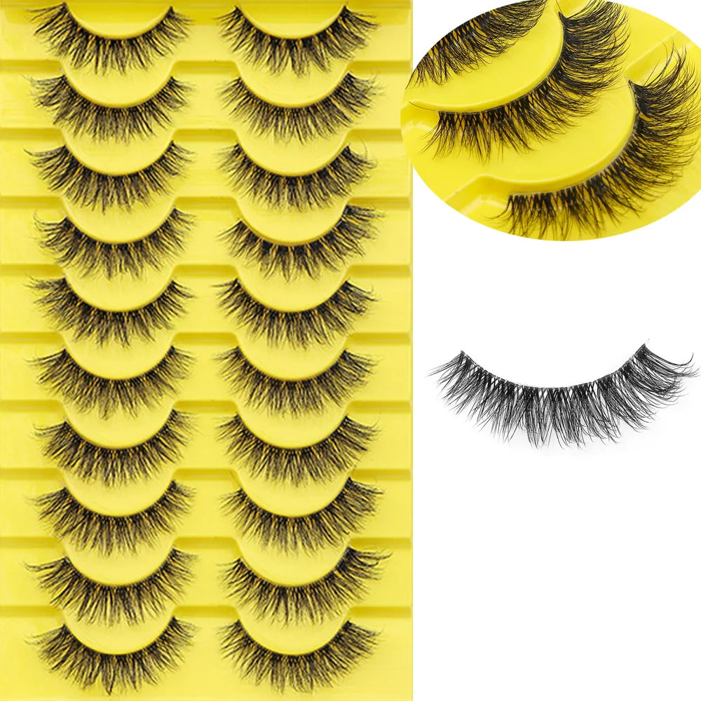 3D Faux MinkNatural short Eyelashes Extension 10 Pairs - ChoppedShop