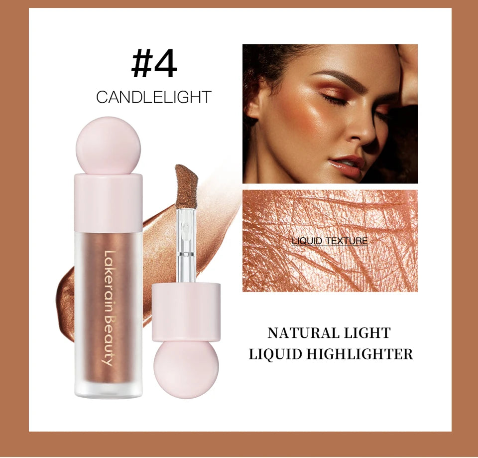 4-Color Liquid Highlighter Bronzer - Contouring Fluid for Face Shimmer and Shine