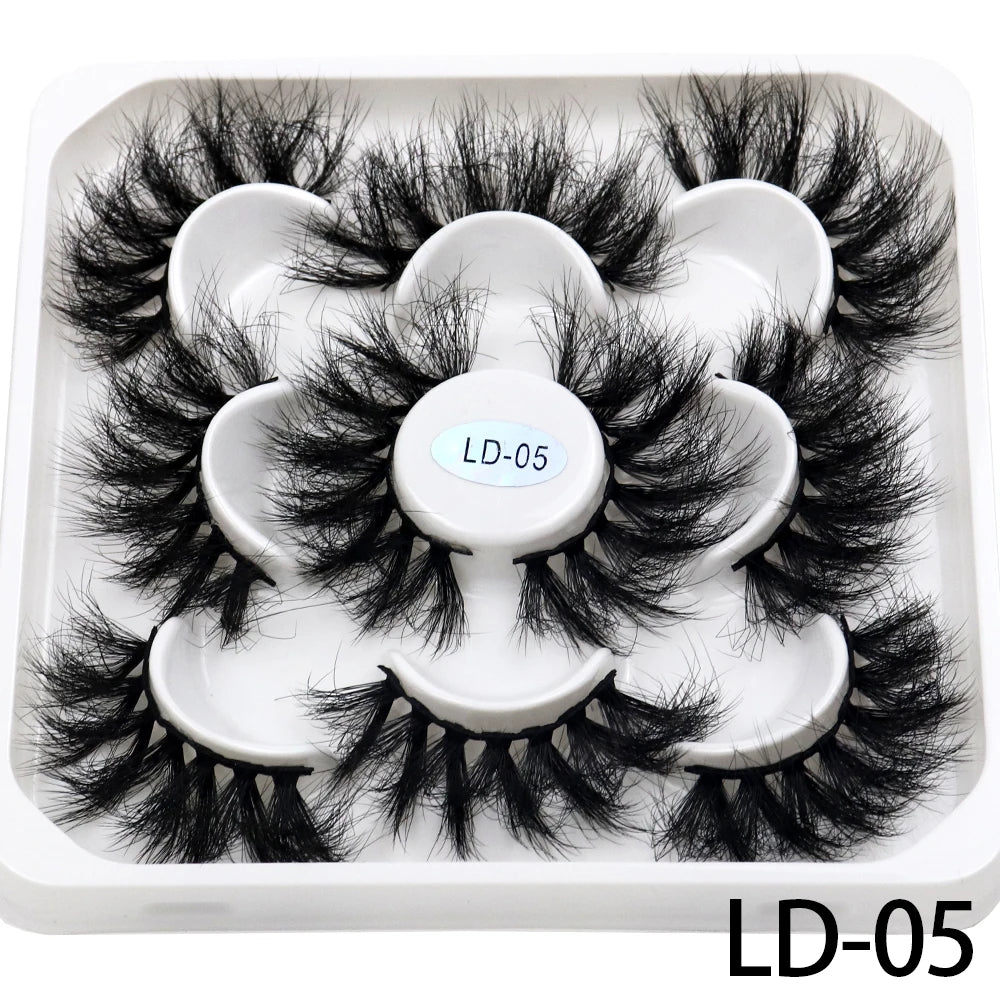 5 Pairs 25mm 3D Mink Eyelashes - ChoppedShop