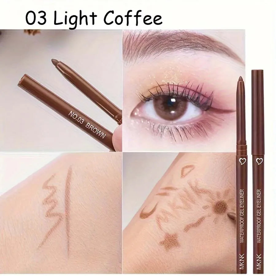 "2-in-1 Eyeliner & Lip Liner Gel Pencil: Waterproof, Long-Lasting, Available in 6 Colors"