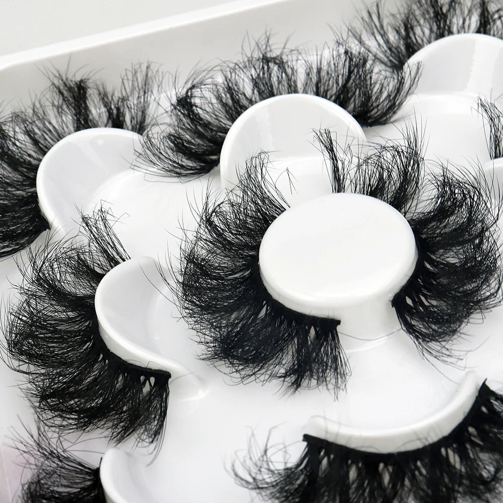 5 Pairs 25mm 3D Mink Eyelashes - ChoppedShop