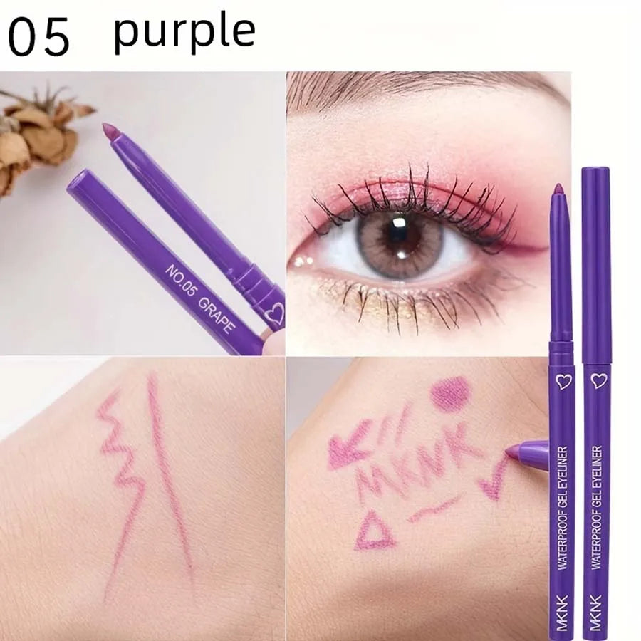 "2-in-1 Eyeliner & Lip Liner Gel Pencil: Waterproof, Long-Lasting, Available in 6 Colors"