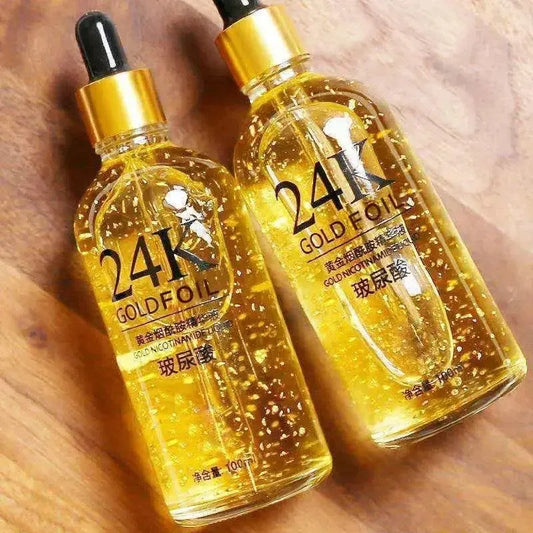 24k Gold Hyaluronic Acid Nicotinamide Face Serum Anti Aging Facial Lifting Collagen Essence 100ML - ChoppedShop