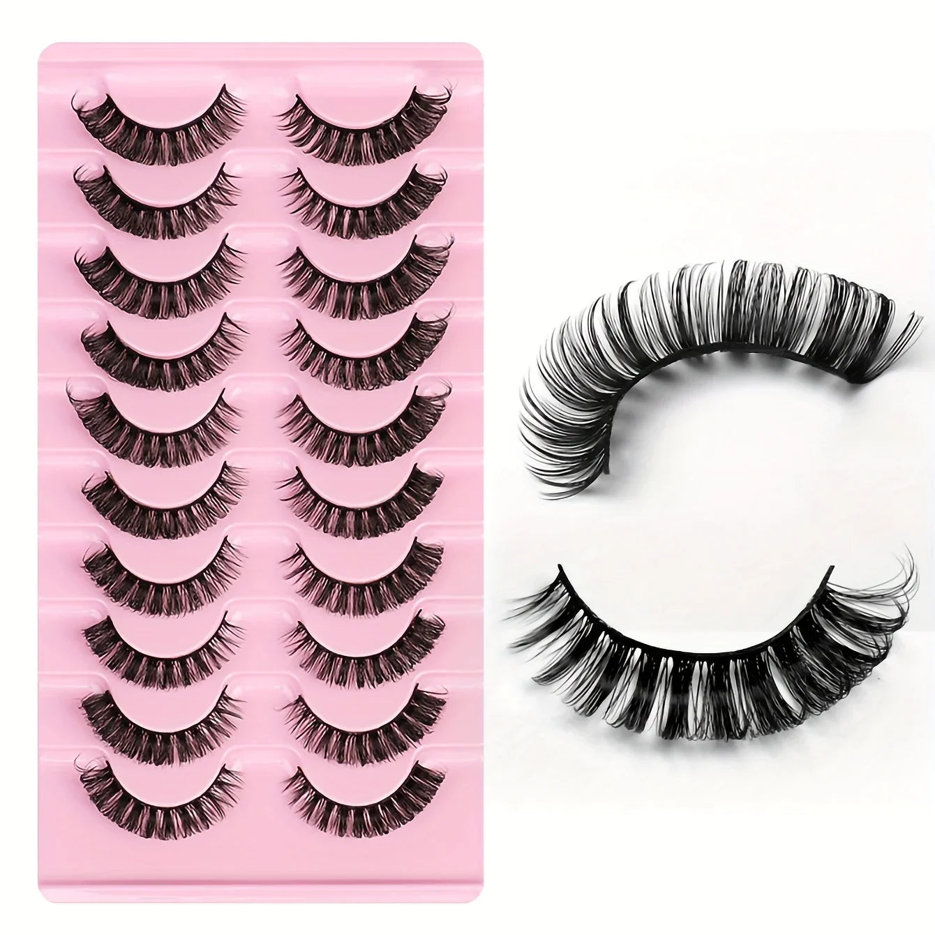 10 Pairs Russian Strip DD Curl False Eyelashes - ChoppedShop