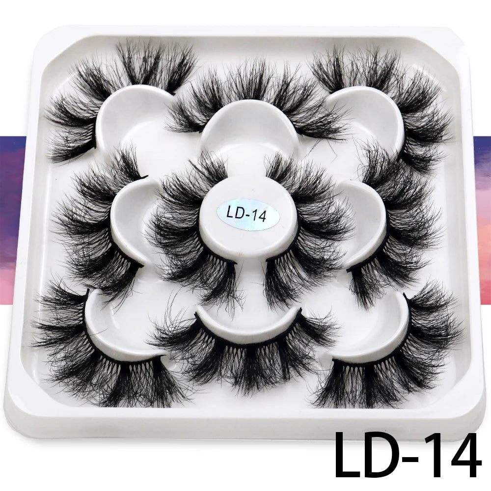 5 Pairs 25mm 3D Mink Eyelashes - ChoppedShop