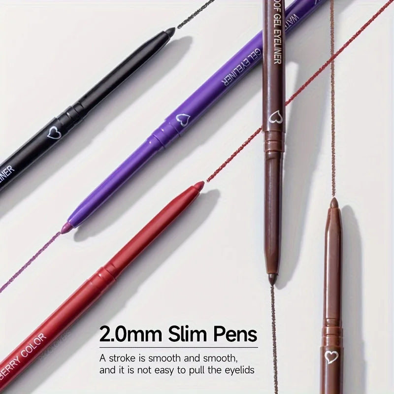 "2-in-1 Eyeliner & Lip Liner Gel Pencil: Waterproof, Long-Lasting, Available in 6 Colors"