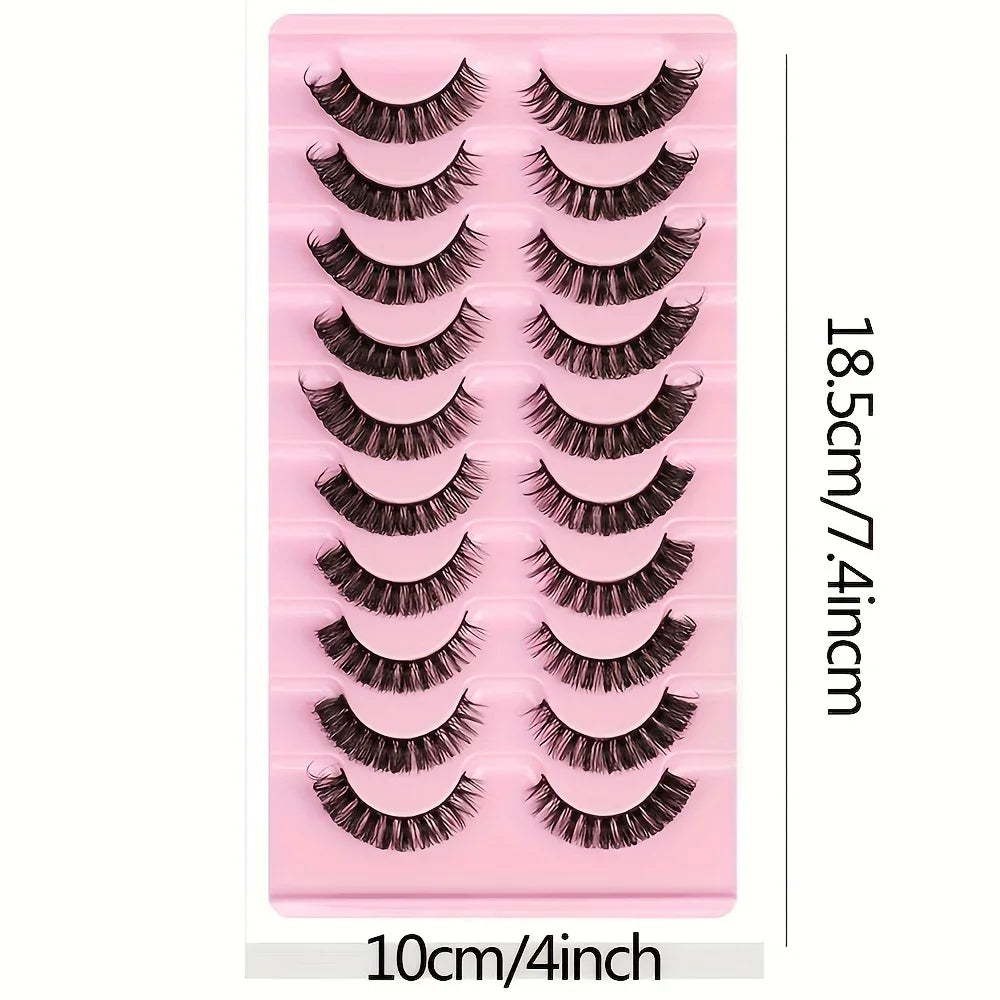 10 Pairs Russian Strip DD Curl False Eyelashes - ChoppedShop