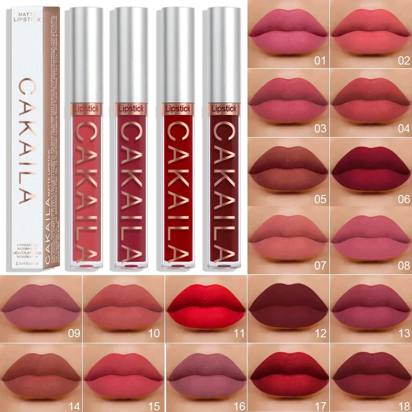 18 Colors Matte Lipgloss Liquid Lipstick Makeup Lip Color - ChoppedShop