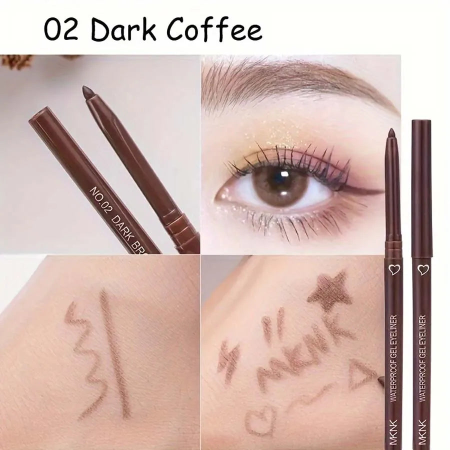 "2-in-1 Eyeliner & Lip Liner Gel Pencil: Waterproof, Long-Lasting, Available in 6 Colors"