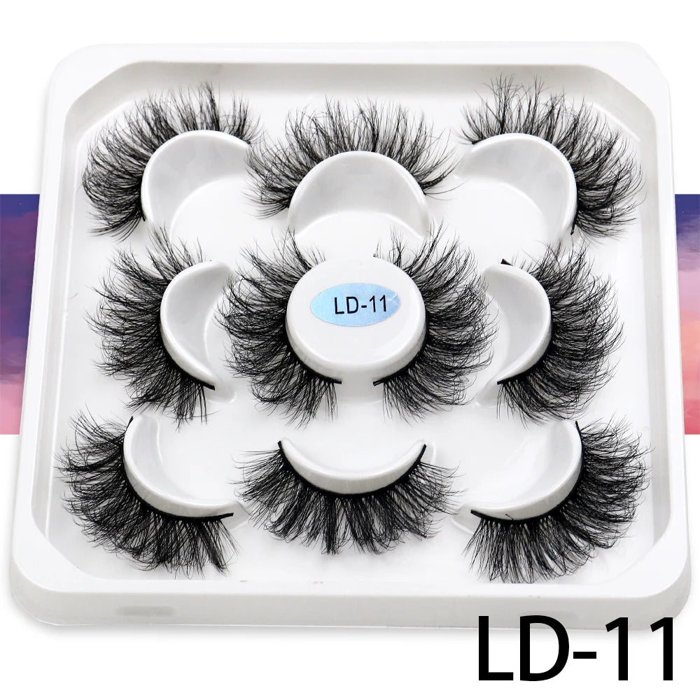 5 Pairs 25mm 3D Mink Eyelashes - ChoppedShop