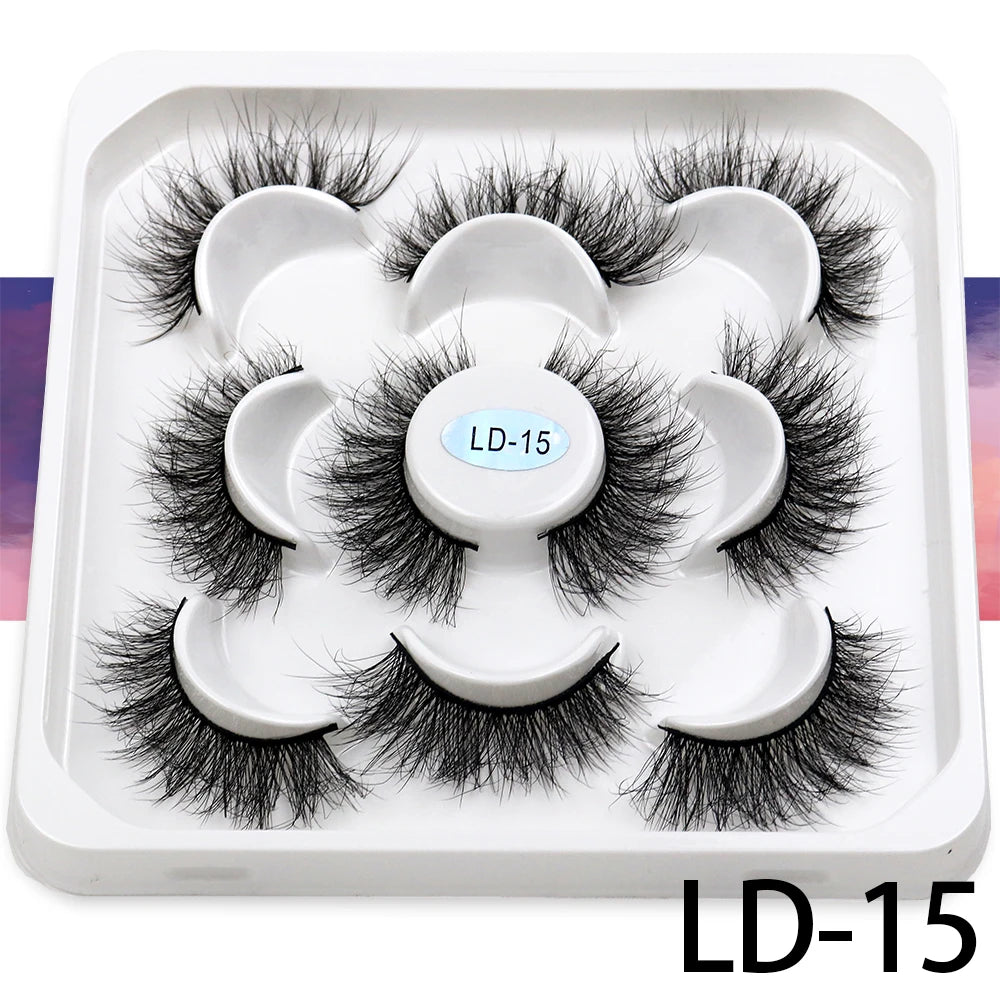 5 Pairs 25mm 3D Mink Eyelashes - ChoppedShop