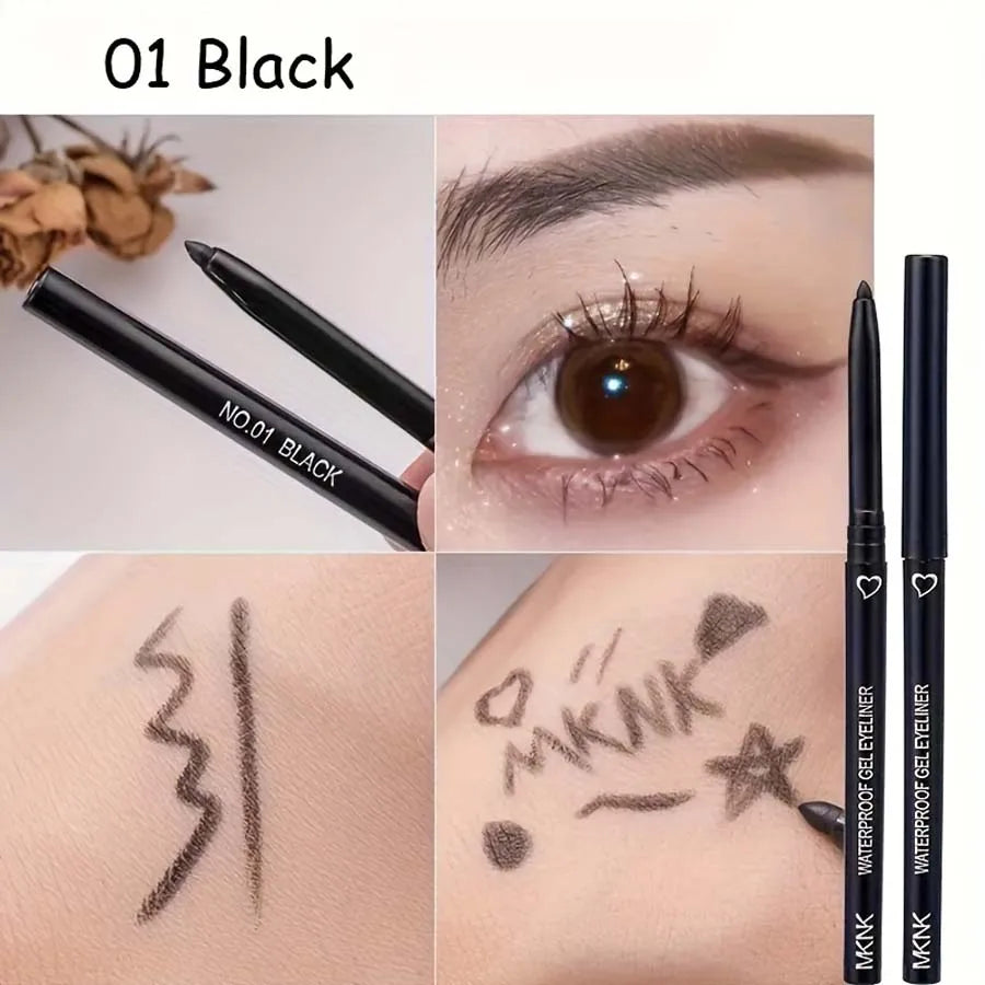 "2-in-1 Eyeliner & Lip Liner Gel Pencil: Waterproof, Long-Lasting, Available in 6 Colors"