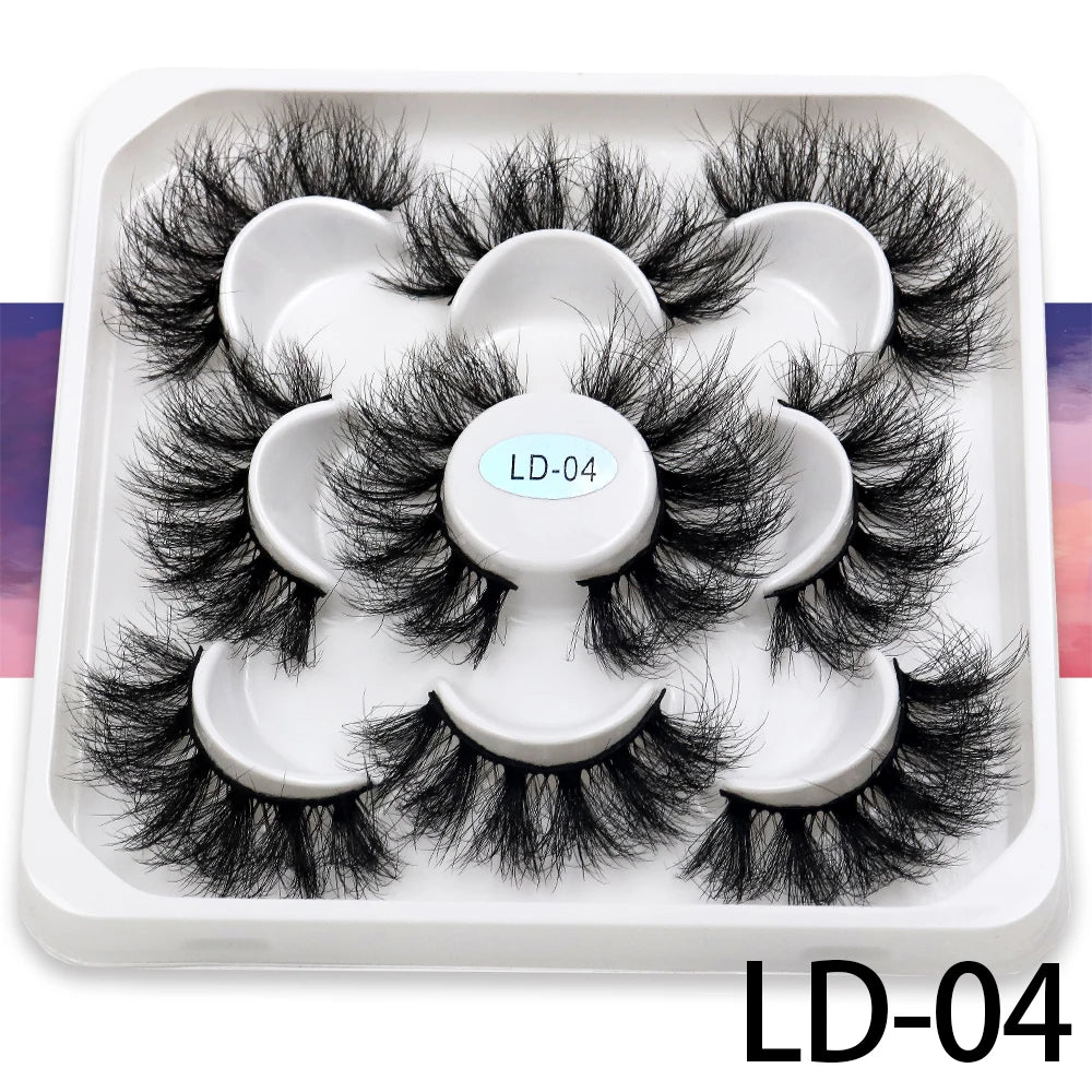 5 Pairs 25mm 3D Mink Eyelashes - ChoppedShop