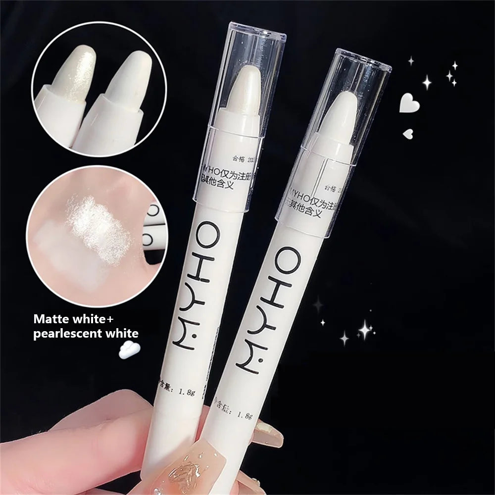 "High-Gloss Pen Eyeliner & Highlighter: Pearl Glitter Eyeshadow Stick for Brightening Eye Makeup"