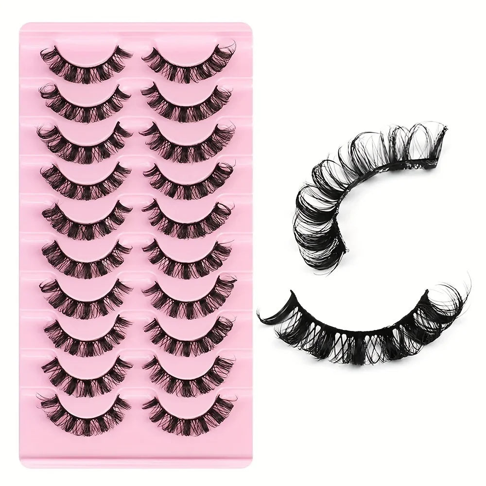 10 Pairs Russian Strip DD Curl False Eyelashes - ChoppedShop