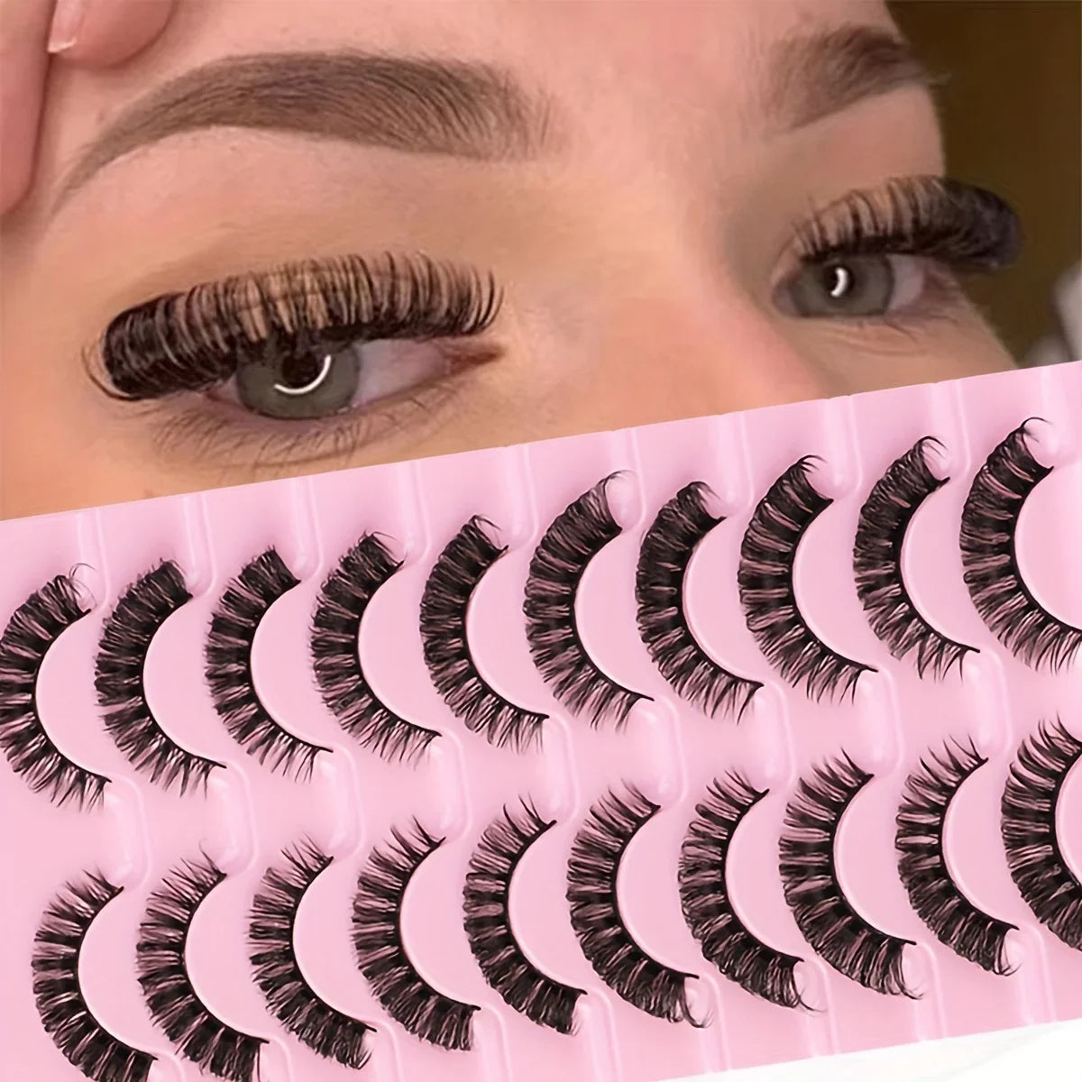 10 Pairs Russian Strip DD Curl False Eyelashes - ChoppedShop