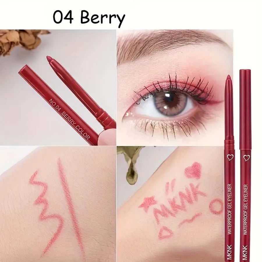 "2-in-1 Eyeliner & Lip Liner Gel Pencil: Waterproof, Long-Lasting, Available in 6 Colors"