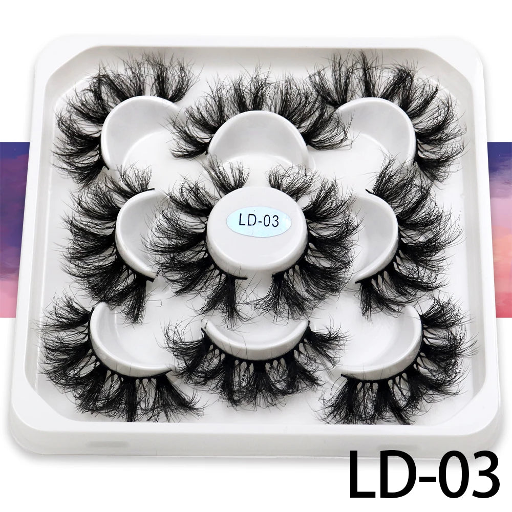 5 Pairs 25mm 3D Mink Eyelashes - ChoppedShop