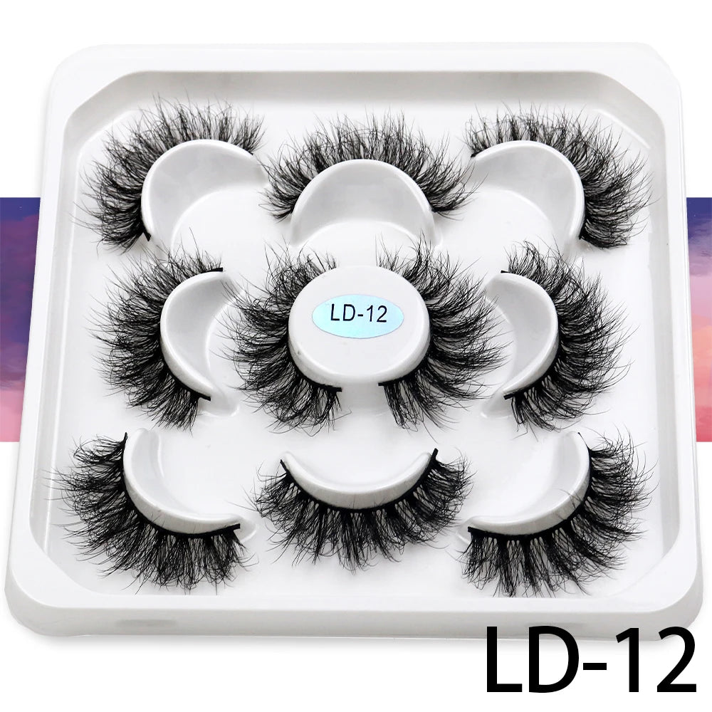 5 Pairs 25mm 3D Mink Eyelashes - ChoppedShop