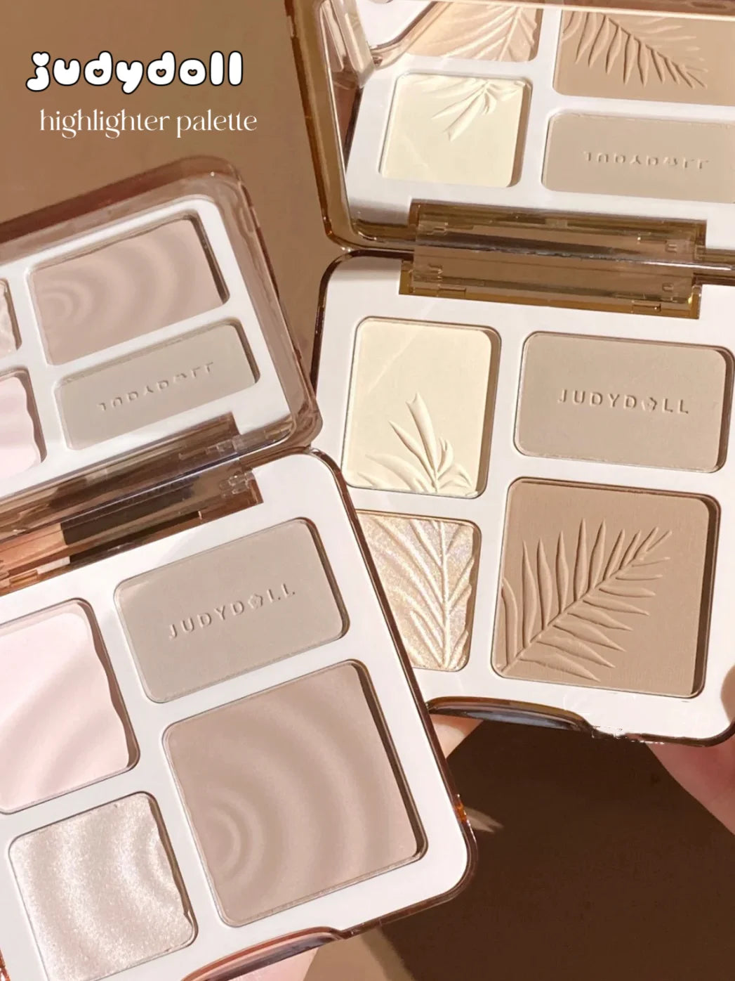 "Judydoll Facial Highlighter Makeup Palette: Matte Shadows & Shimmer Powders for Brightening and Contouring"