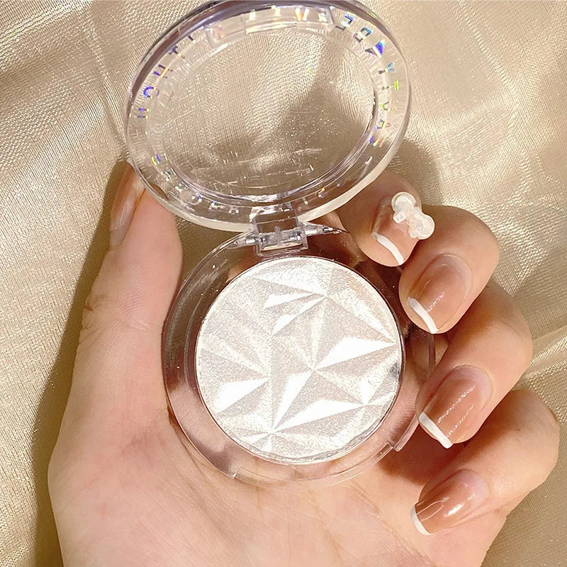 "2-Color Diamond Highlighter Powder Palette: Ultra-Concentrated Glitter for Brightening and Contouring"